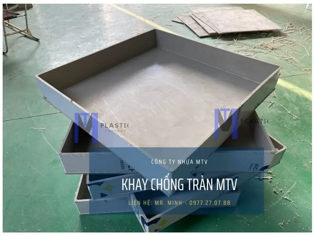 Khay chống tràn hóa chất bằng nhựa PP PVC của MTV giá rẻ