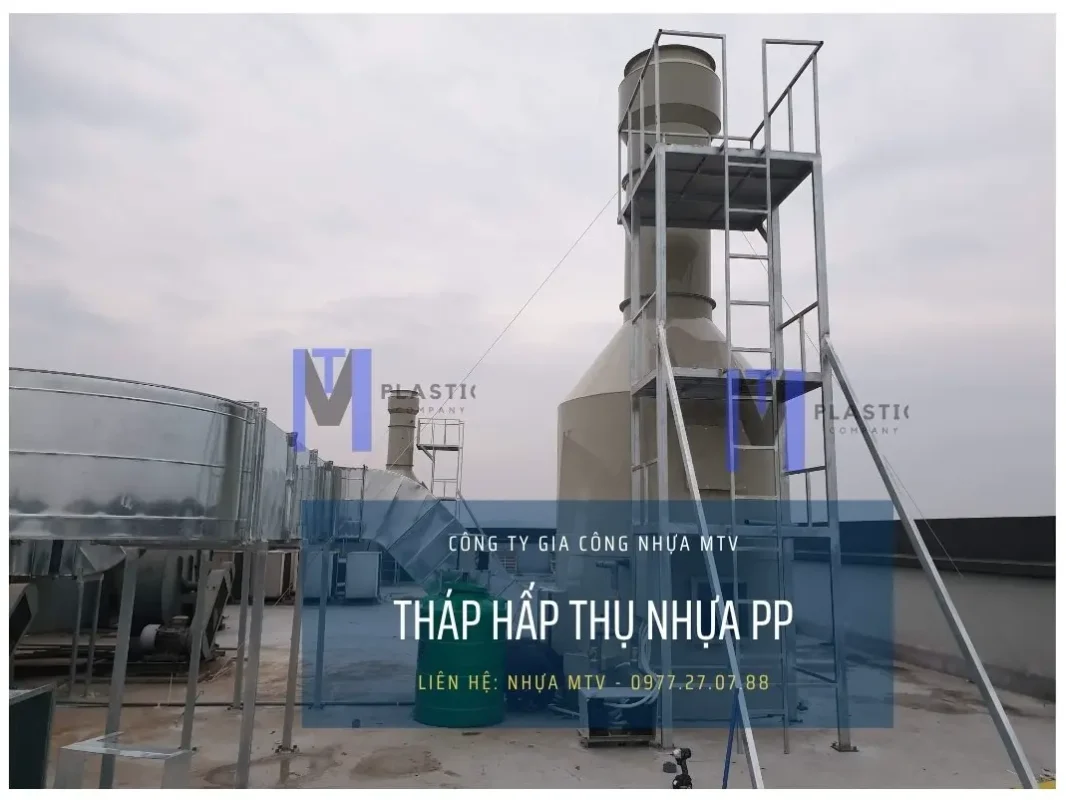 Tháp hấp thụ nhựa PP được chế tạo từ tấm nhựa PP chất lượng cao